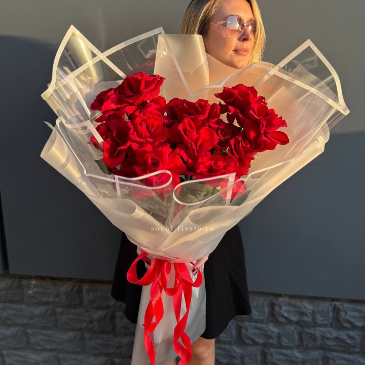  Букет  высоких роз 15 шт в Воронеже