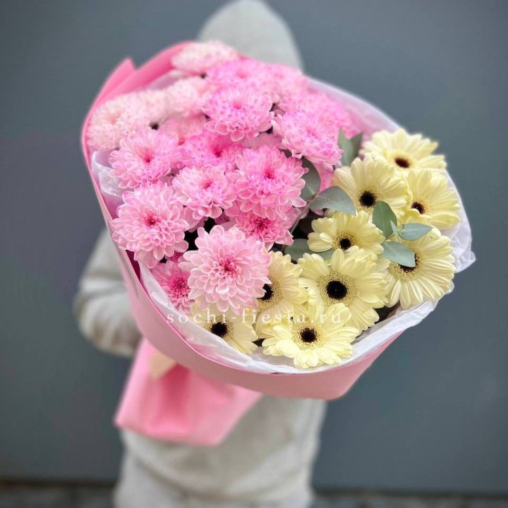 Дуо хризантем и гербер в Воронеже