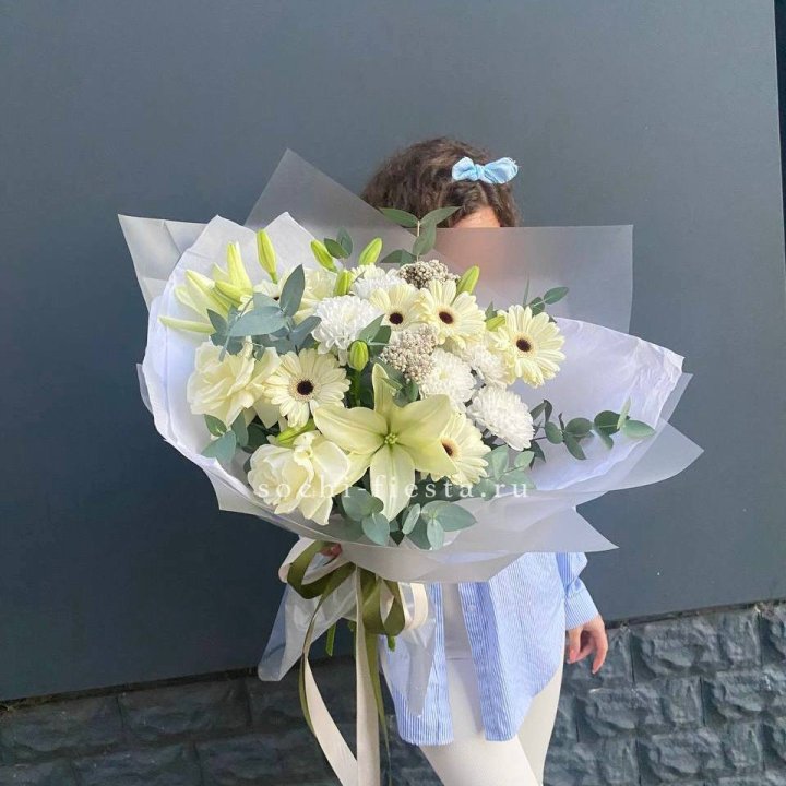 Букет с лилией и герберой в Воронеже