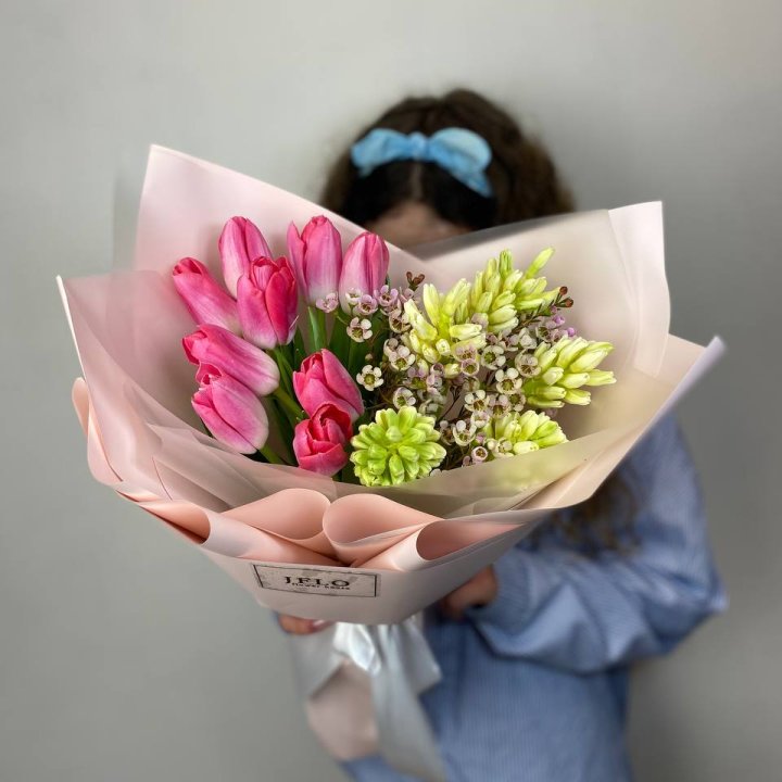  Дуо тюльпаны и гиацинты в Воронеже