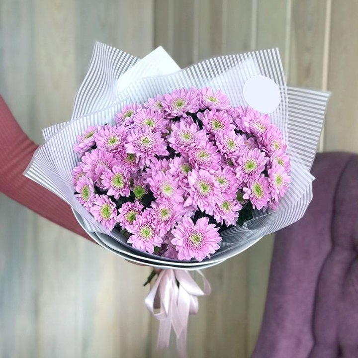 Букет розовых хризантем в Воронеже