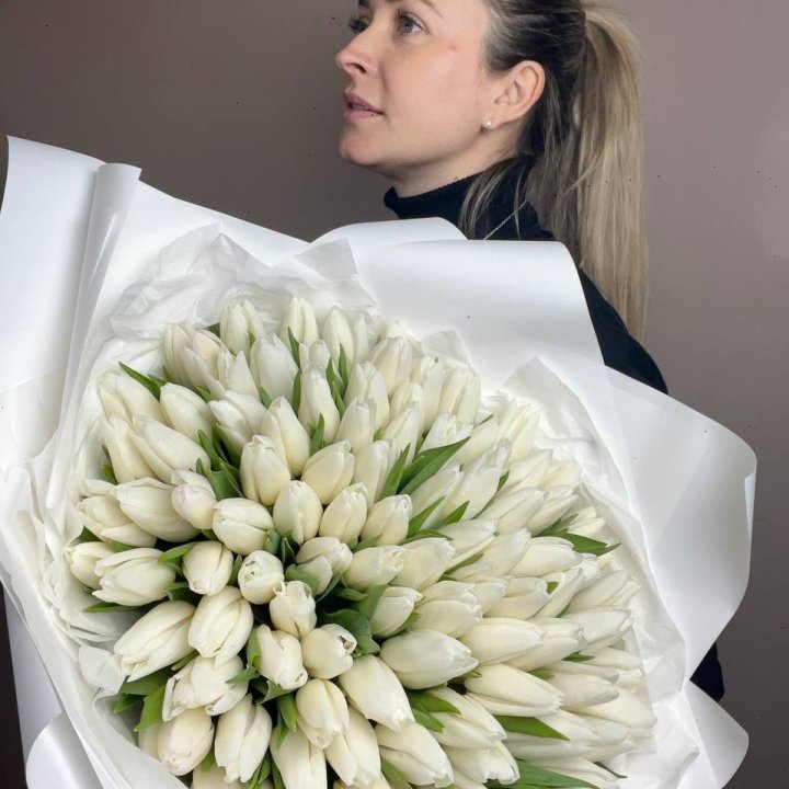 101 белый тюльпан №2 в Воронеже