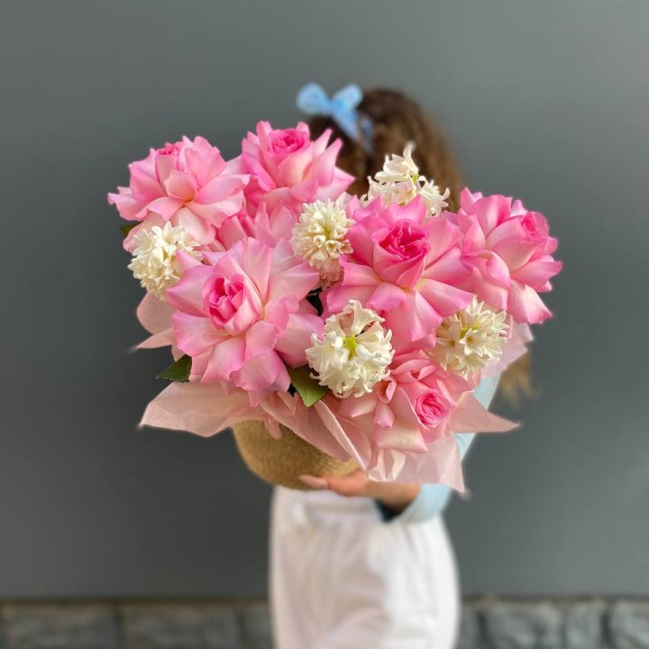 Дуо розы и гиацинты в Воронеже