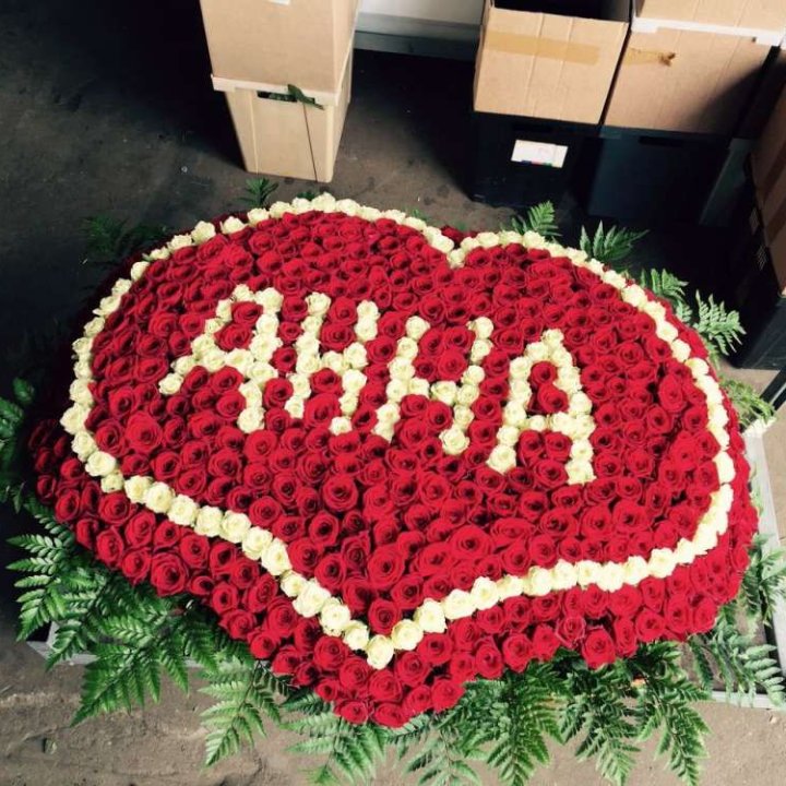 555 роз с именем в Воронеже