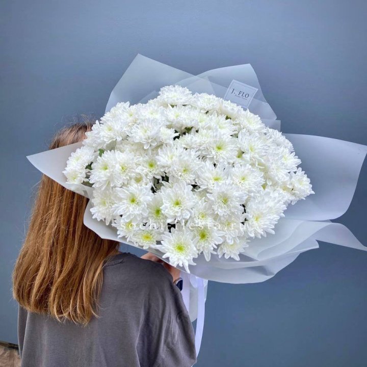 Букет хризантем "Белая снежинка" в Воронеже