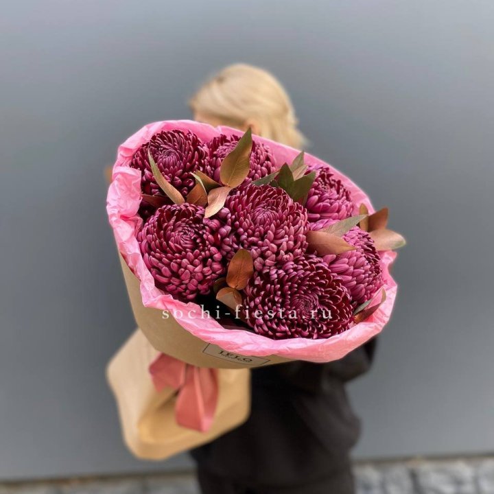 7 Хризантем Бигуди в золоте в Воронеже