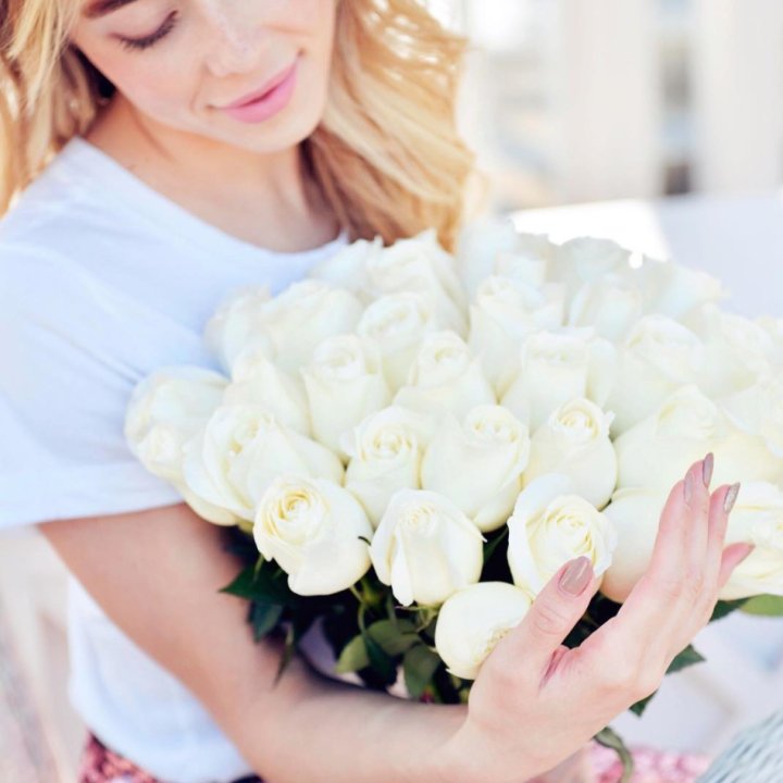 Букет высоких роз "Облака" в Воронеже