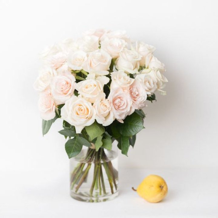 25 кремовых роз в Воронеже