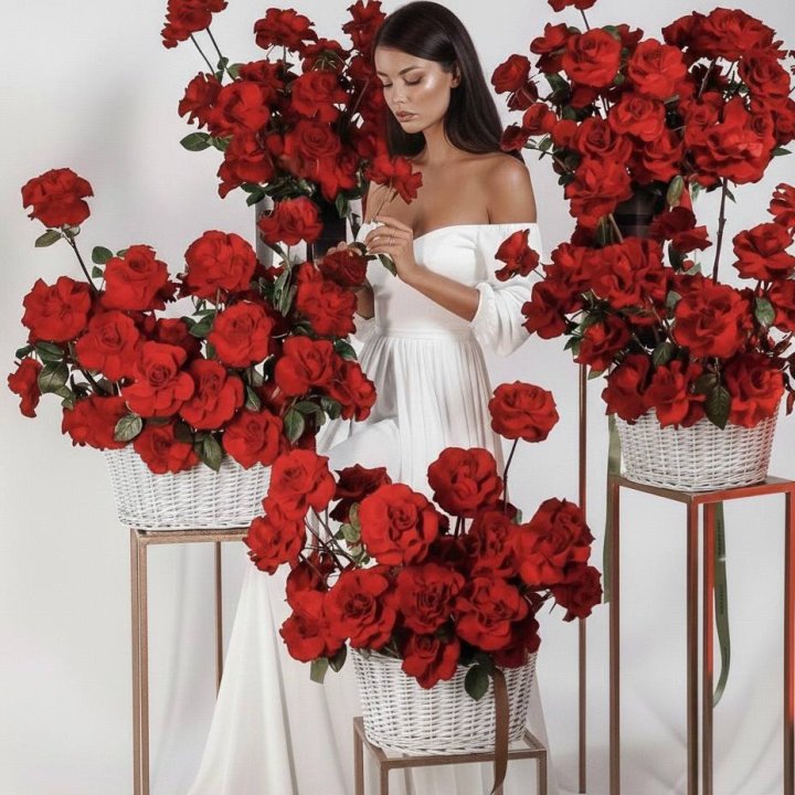 Сет из красных французских роз в Воронеже