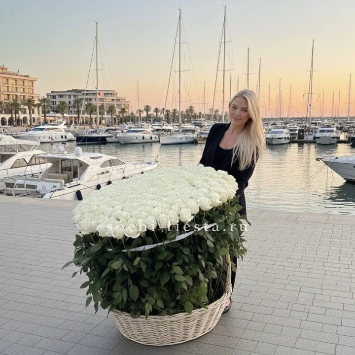 301 высокая роза в корзине в Воронеже