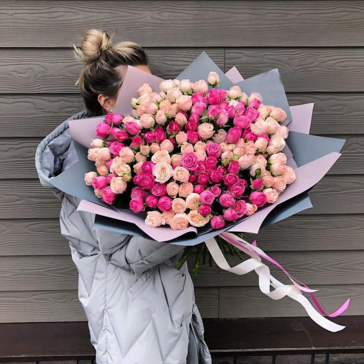 55 роз микс кустовых в Воронеже