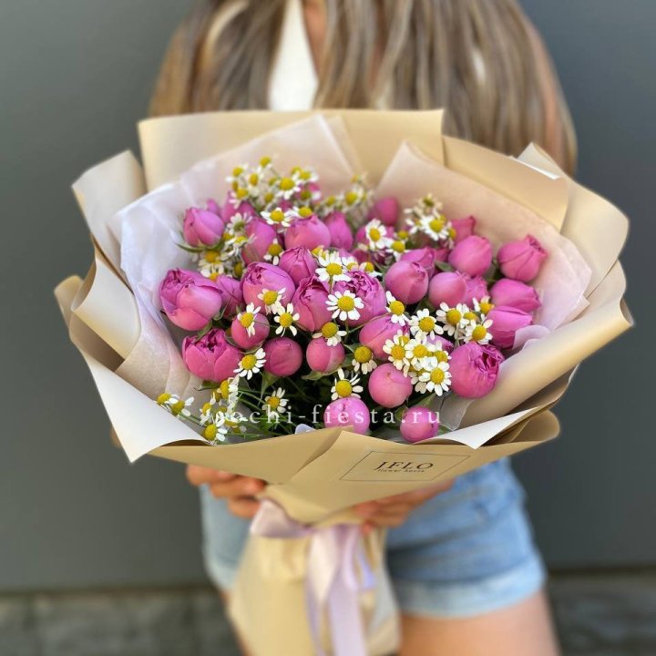 Дуобукет мисти с ромашками  в Воронеже