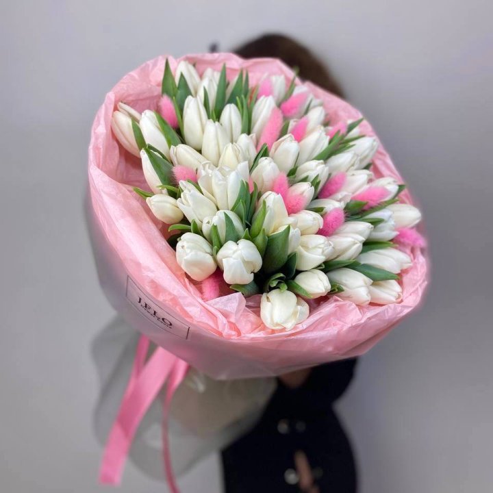 51 белый тюльпан "Рози" в Воронеже