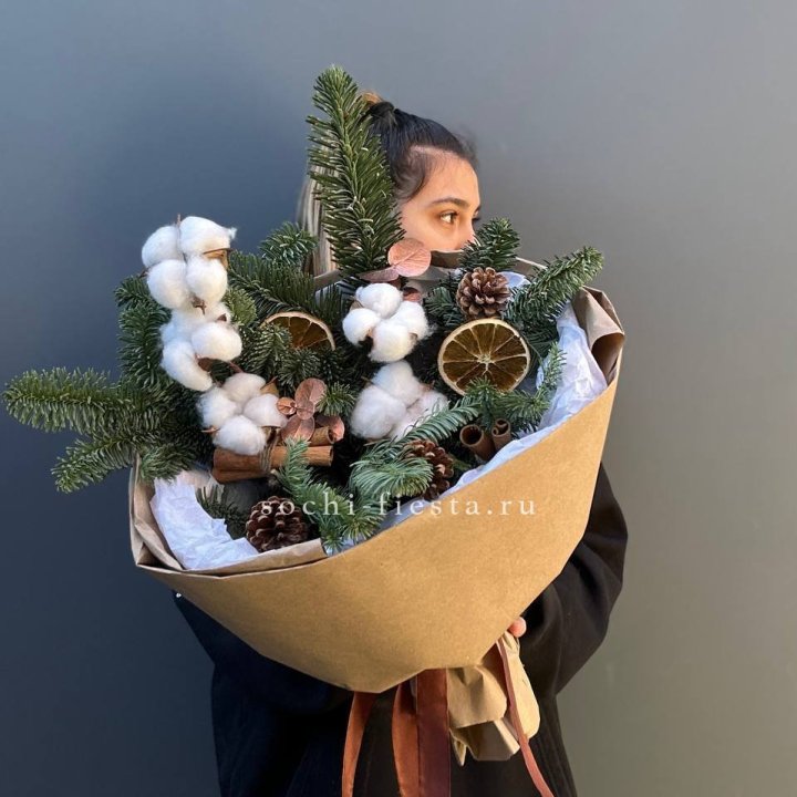 Зимний букет с нобилисом в Воронеже