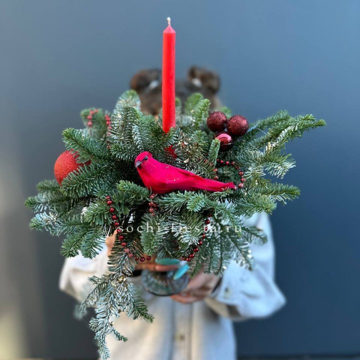 Новогодняя композиция в бокале в Воронеже