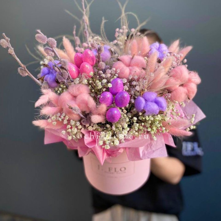 Сухоцветы в коробке  в Воронеже