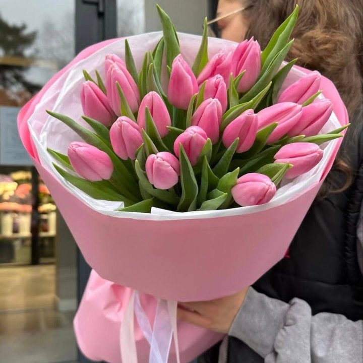  19 розовых тюльпанов в Воронеже