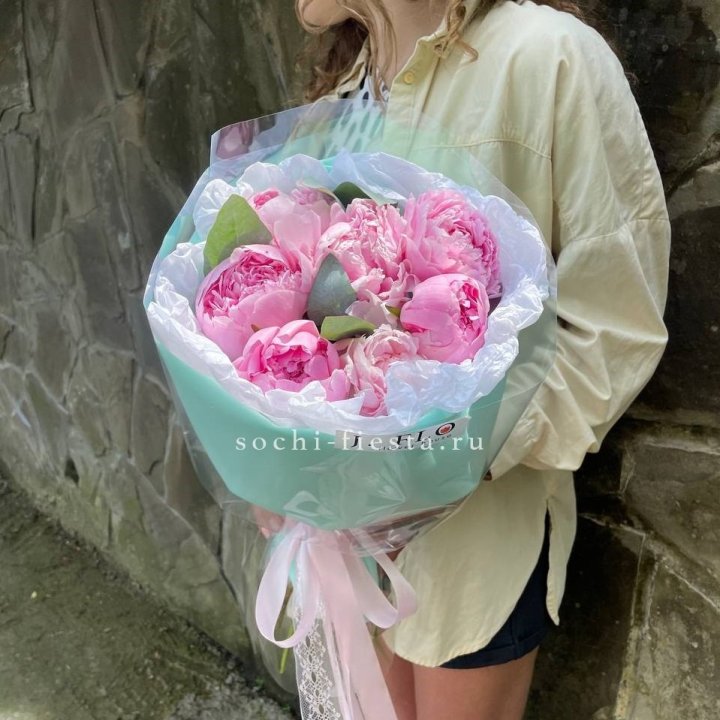 7 зефирных пионов в фоамиране в Воронеже