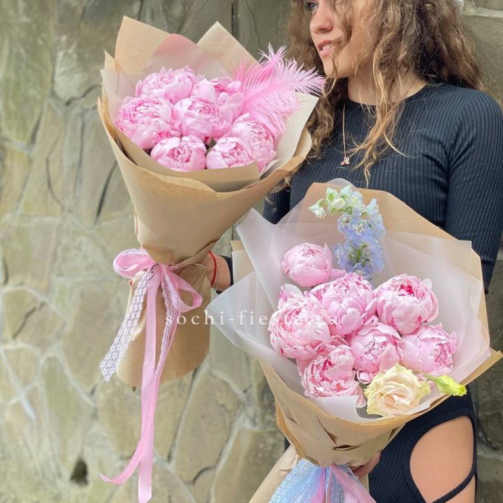 7 зефирных пионов  в Воронеже