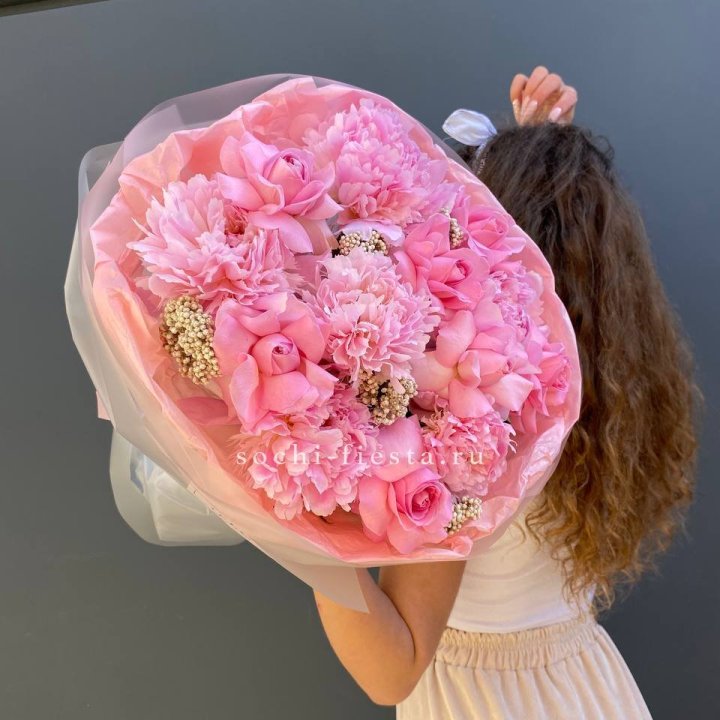  Букет с пионами "Пинки" в Воронеже