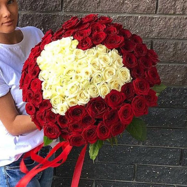 101 роза "Сердце" в Воронеже