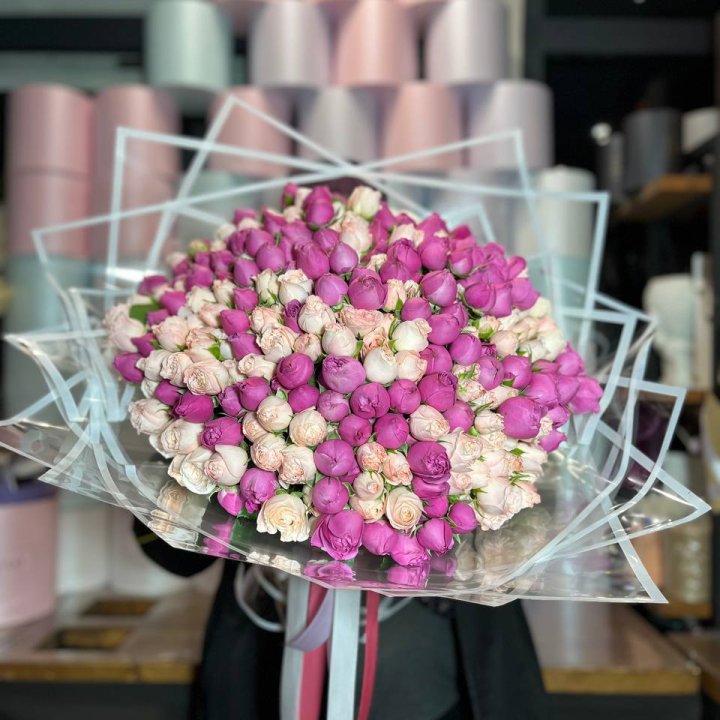 101 кустовая пионовидная роза в Воронеже