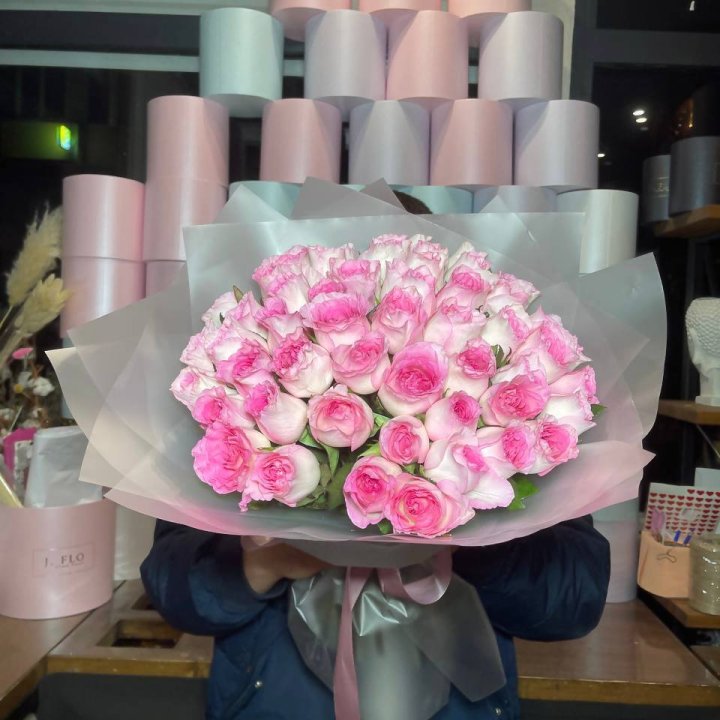  51 розовых роз в Воронеже