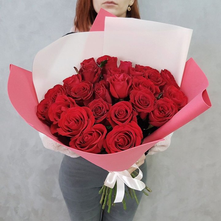 25 Красных роз рози вайт в Воронеже