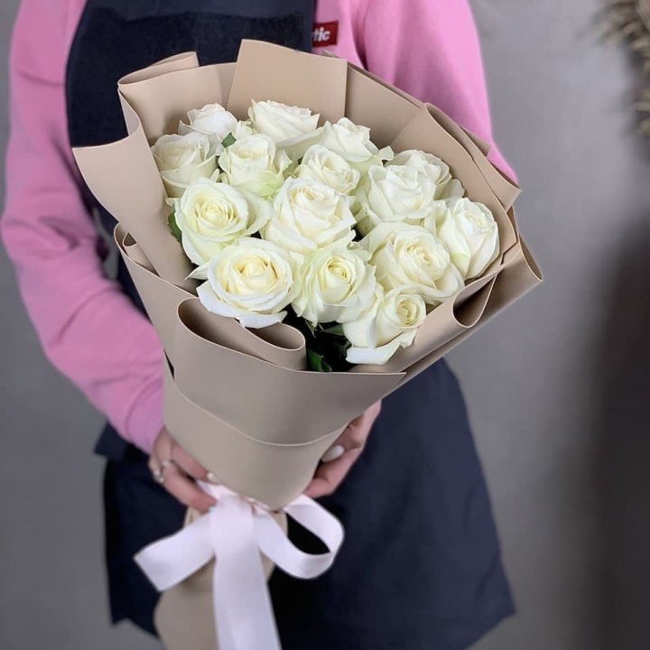 15 белых роз миракли в Воронеже