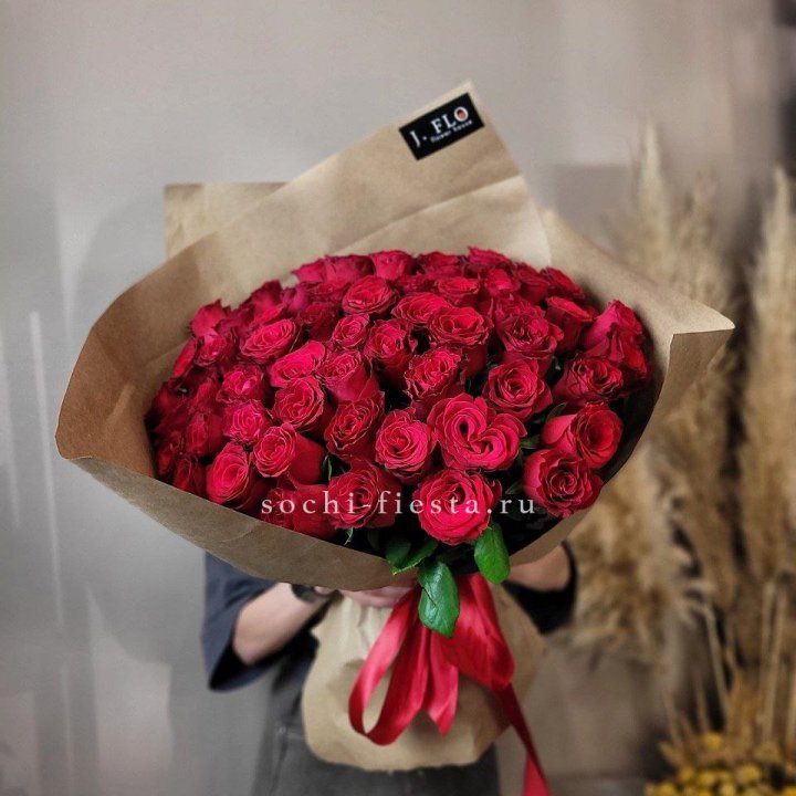 63 красных роз вайт в Воронеже
