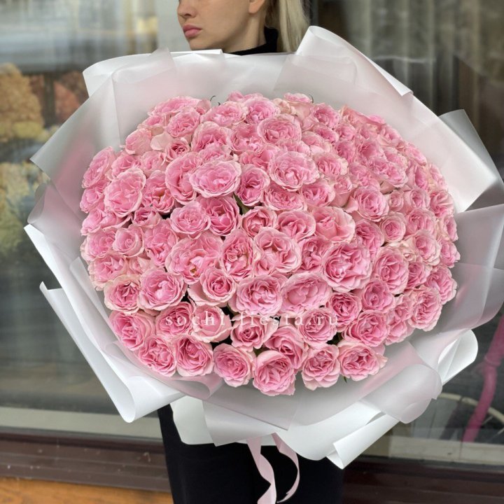 101 нежно-розовая роза в Воронеже