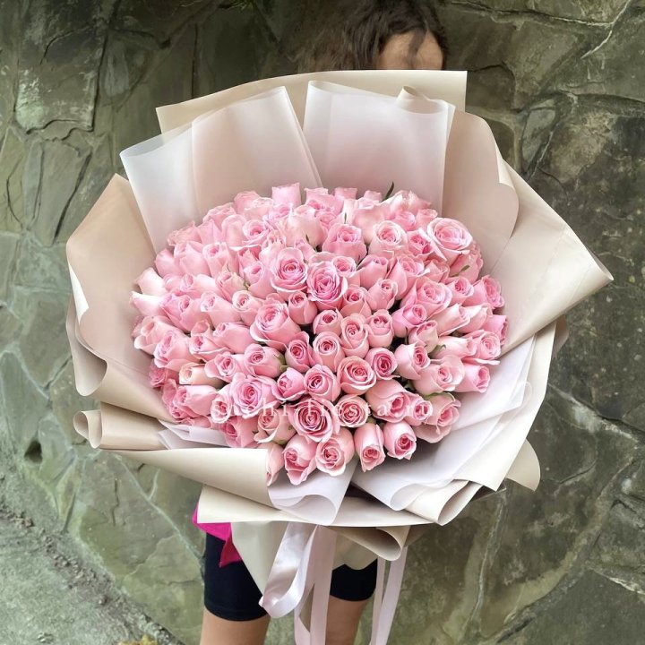 101 нежно-розовая роза Каролина  в Воронеже