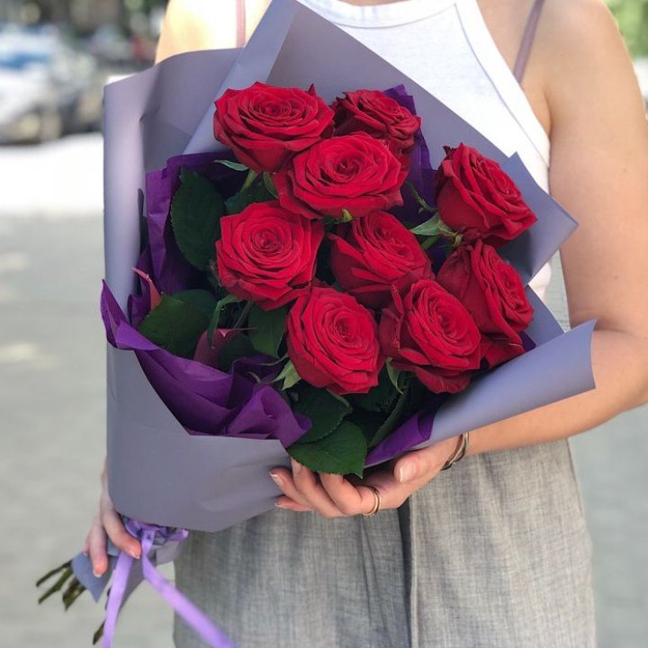 9  красных роз №1 в Воронеже