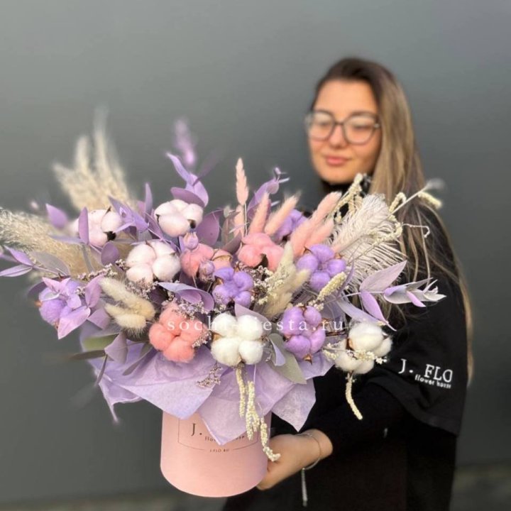 Авторский бокс с сухоцветами №4 в Воронеже