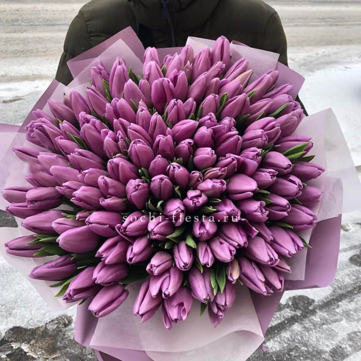 101 сиреневый тюльпан в Воронеже