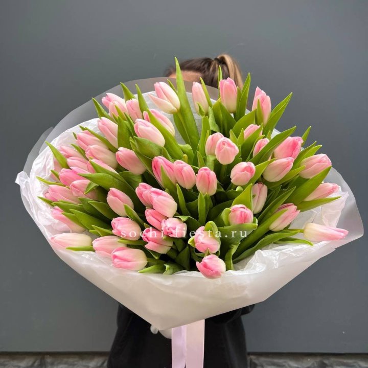Букет тюльпанов нежно-розовых в Воронеже