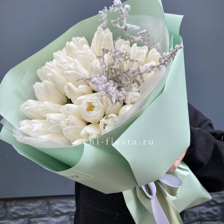 Букет белых тюльпанов "Бьянко" в Воронеже