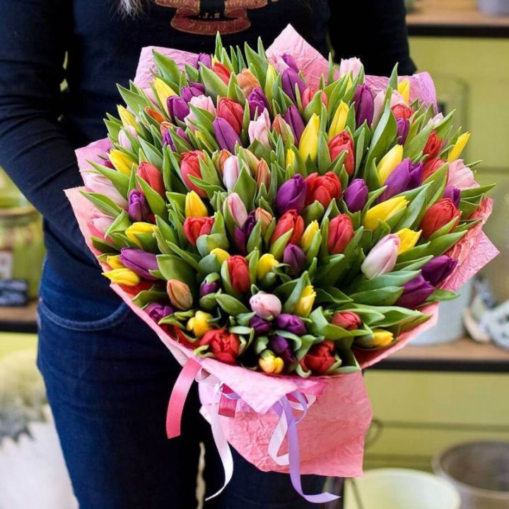 101 тюльпан "Джуси" в Воронеже